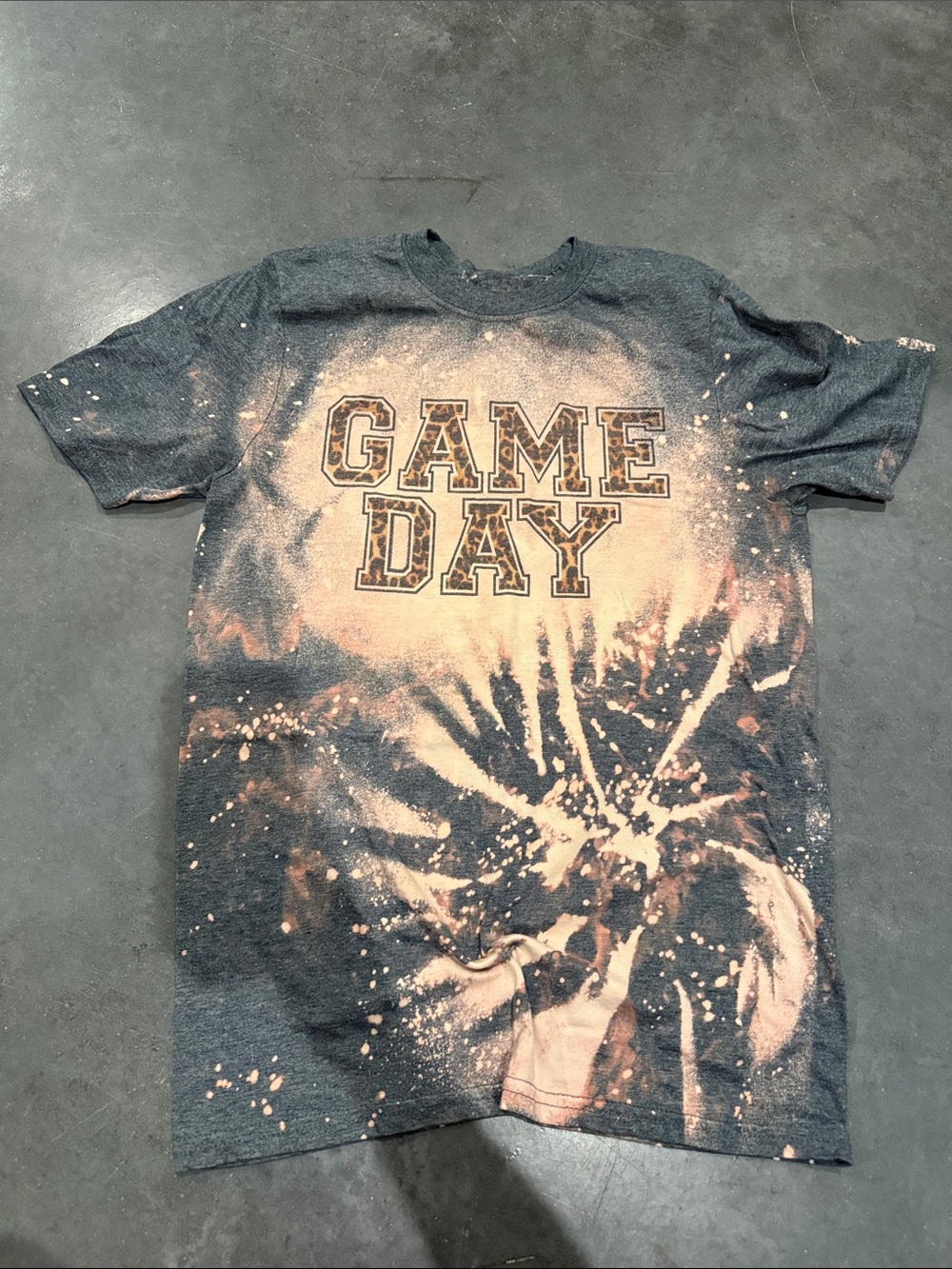 Gildan Black & Cream Game Day Tie-Dye Graphic Tee